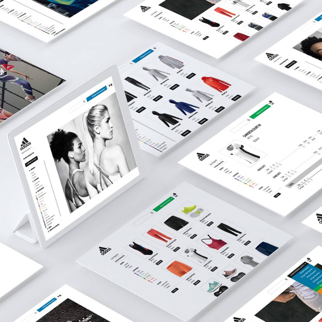 Interfaz de usuario de la plataforma B2B de Adidas