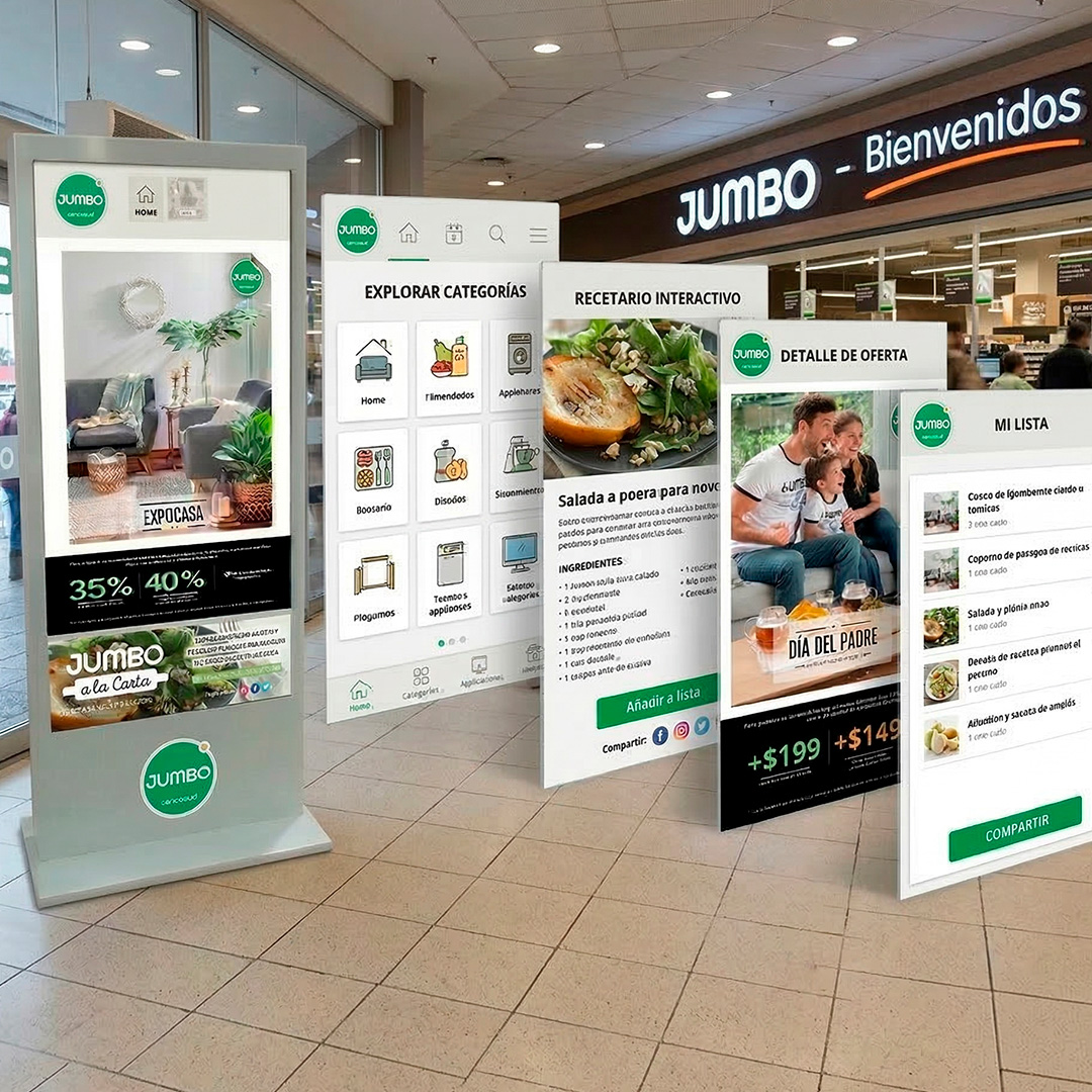 Sistema de tótems interactivos para Jumbo y Disco